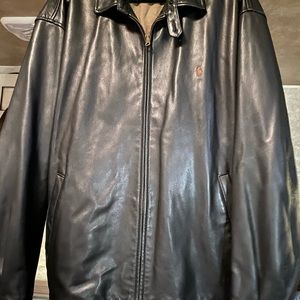 Ralph Lauren Polo Men’s Black Calfskin Leather Coat